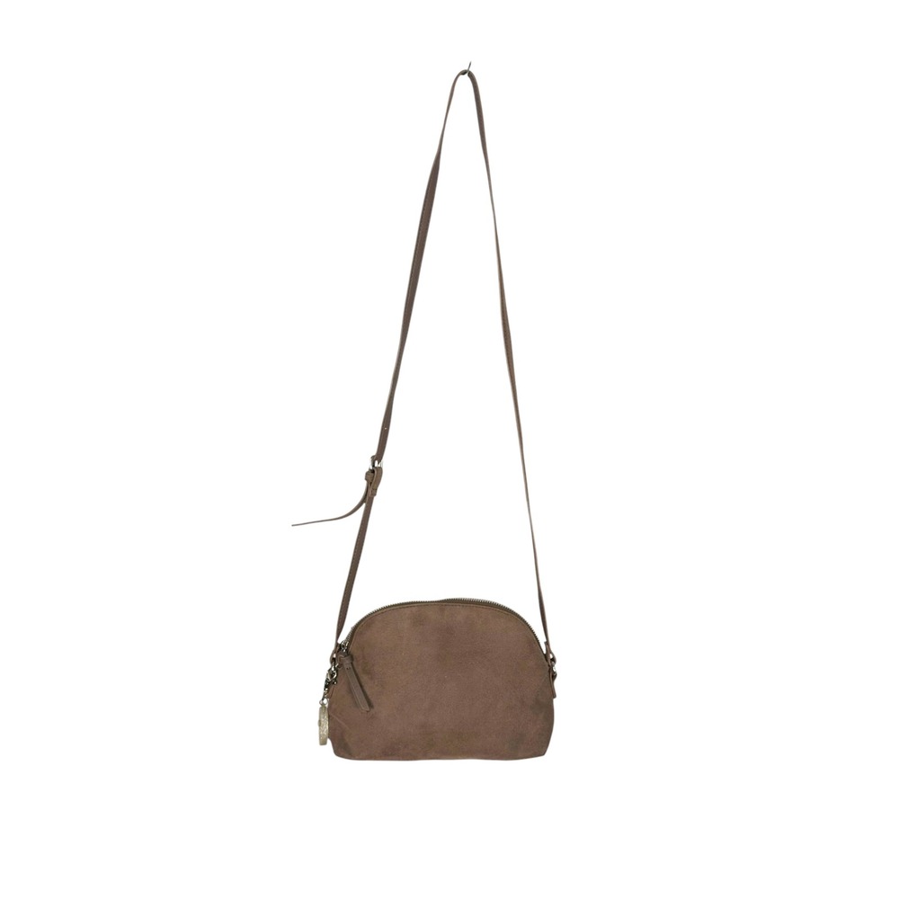Old Navy Crossbody Bag OS Taupe Faux Suede Dome Shoulder Bag Boho Chic